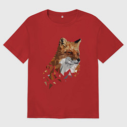 Женская футболка оверсайз Полигональный лис