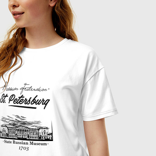 Женская футболка оверсайз State Russian Museum / Белый – фото 3