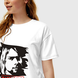 Футболка оверсайз женская Nirvana: Kurt Cobain, цвет: белый — фото 2