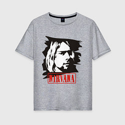 Футболка оверсайз женская Nirvana: Kurt Cobain, цвет: меланж