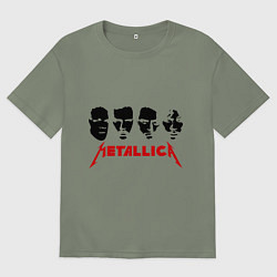 Футболка оверсайз женская Metallica (Лица), цвет: авокадо