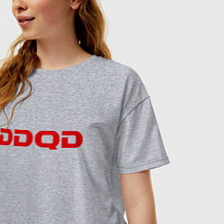 Футболка оверсайз женская IDDQD Doom, цвет: меланж — фото 2