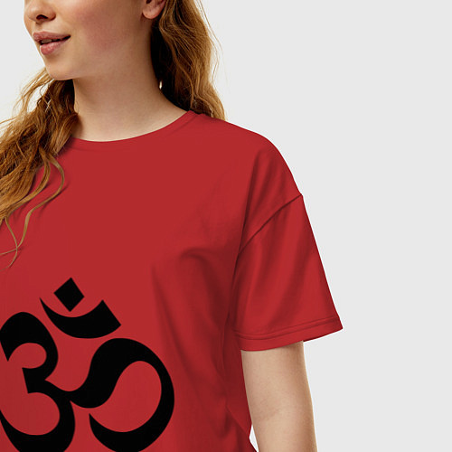 Женская футболка оверсайз ОМ-Йога / Красный – фото 3