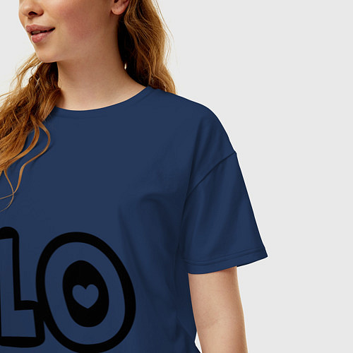 Женская футболка оверсайз Love LO / Тёмно-синий – фото 3