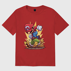 Футболка оверсайз женская Mario Rage, цвет: красный