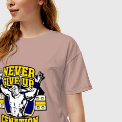 Футболка оверсайз женская Never Give Up: Cenation, цвет: пыльно-розовый — фото 2