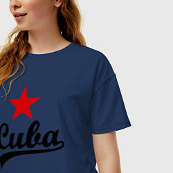 Футболка оверсайз женская Cuba Star, цвет: тёмно-синий — фото 2