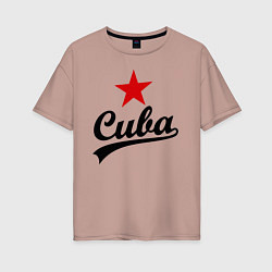 Футболка оверсайз женская Cuba Star, цвет: пыльно-розовый
