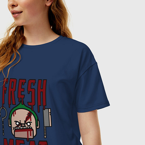 Женская футболка оверсайз Dota 2: Fresh Meat / Тёмно-синий – фото 3