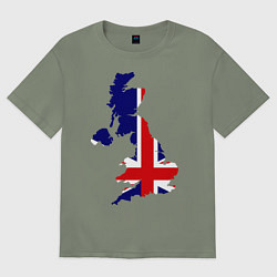 Футболка оверсайз женская Великобритания (Great Britain), цвет: авокадо