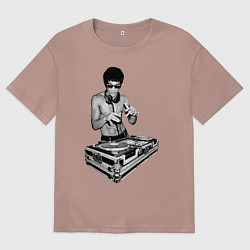 Футболка оверсайз женская Брюс Ли Dj, цвет: пыльно-розовый