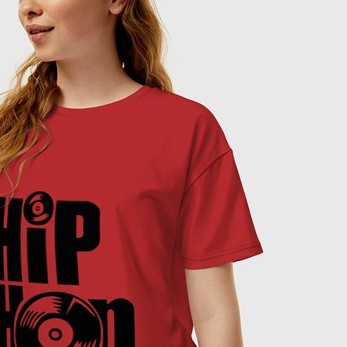 Женская футболка оверсайз Hip-Hop / Красный – фото 3