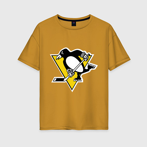 Женская футболка оверсайз Pittsburgh Penguins / Горчичный – фото 1