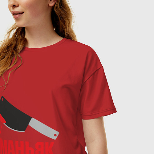 Женская футболка оверсайз Маньяк / Красный – фото 3