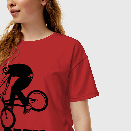 Женская футболка оверсайз BMX 3 / Красный – фото 3