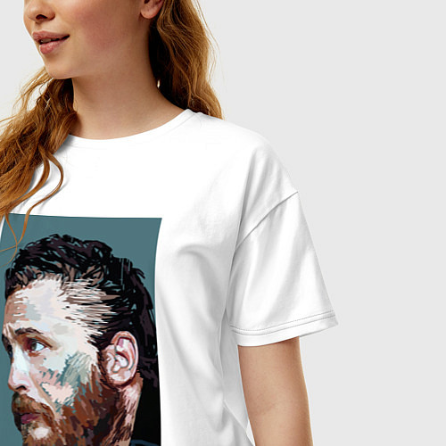 Женская футболка оверсайз Том Харди Ван Гога / Белый – фото 3