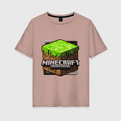 Футболка оверсайз женская Minecraft: Pocket Edition, цвет: пыльно-розовый