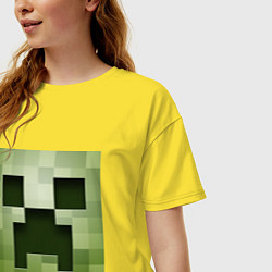 Футболка оверсайз женская Мinecraft creeper, цвет: желтый — фото 2