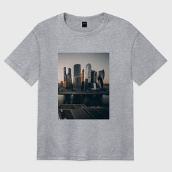 Футболка оверсайз женская Moscow City, цвет: меланж