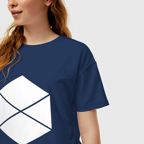 Женская футболка оверсайз Titan Symbol / Тёмно-синий – фото 3