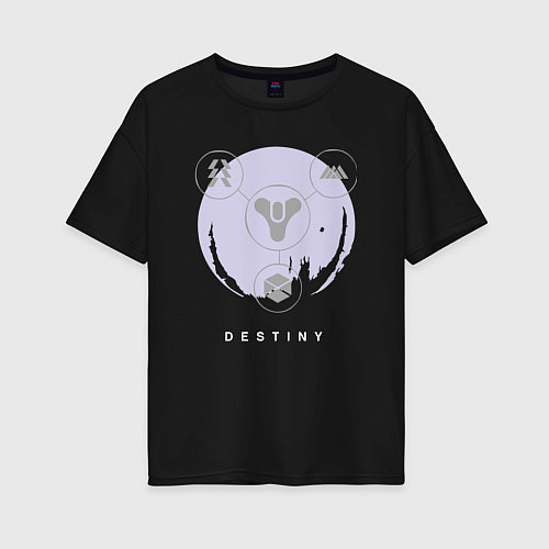 Женская футболка оверсайз Destiny Planet / Черный – фото 1