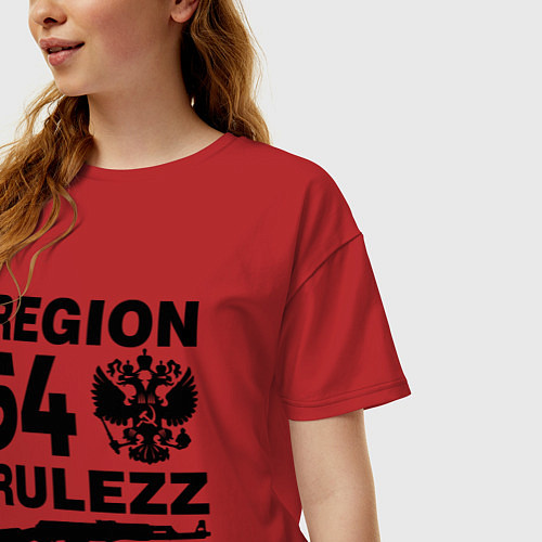 Женская футболка оверсайз Region 54 Rulezz / Красный – фото 3