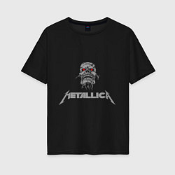 Футболка оверсайз женская Metallica scool, цвет: черный
