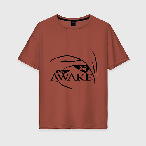 Женская футболка оверсайз Skillet awake / Кирпичный – фото 1