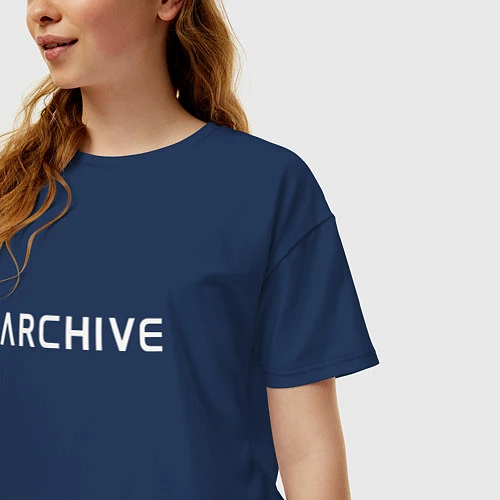 Женская футболка оверсайз Archive / Тёмно-синий – фото 3