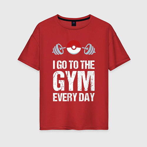 Женская футболка оверсайз Gym Everyday / Красный – фото 1