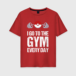 Футболка оверсайз женская Gym Everyday, цвет: красный