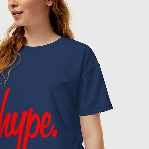 Женская футболка оверсайз Hype Red / Тёмно-синий – фото 3