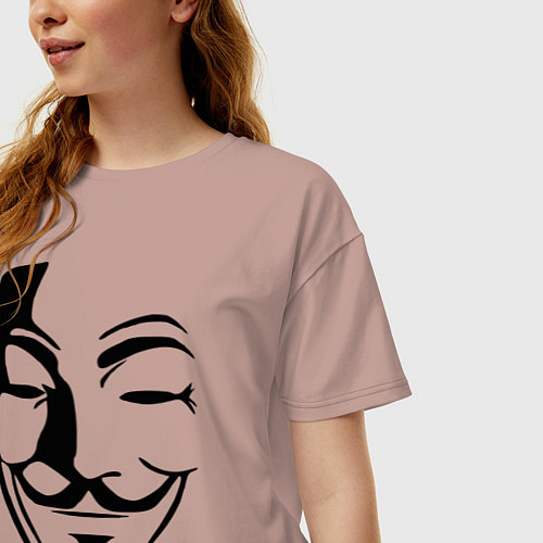 Женская футболка оверсайз Vendetta Mask / Пыльно-розовый – фото 3