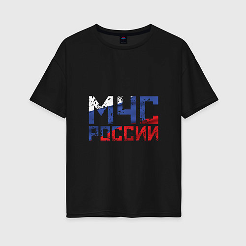 Женская футболка оверсайз МЧС России / Черный – фото 1