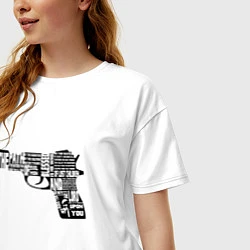 Футболка оверсайз женская Pulp Fiction Gun, цвет: белый — фото 2