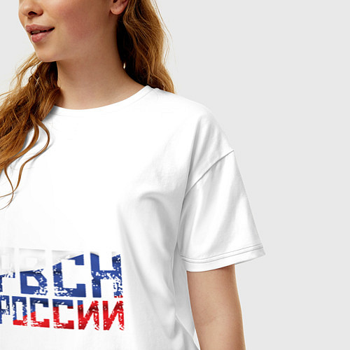 Женская футболка оверсайз РВСН России / Белый – фото 3