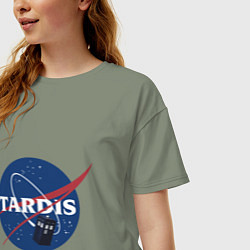 Футболка оверсайз женская Tardis NASA, цвет: авокадо — фото 2