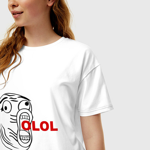 Женская футболка оверсайз OLOLO / Белый – фото 3