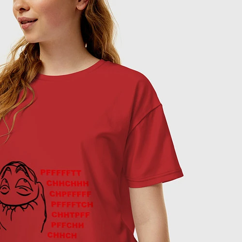 Женская футболка оверсайз PFFFFFT / Красный – фото 3