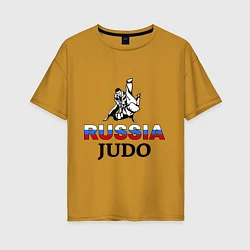 Футболка оверсайз женская Russia judo, цвет: горчичный