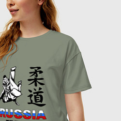 Футболка оверсайз женская Russia Judo, цвет: авокадо — фото 2