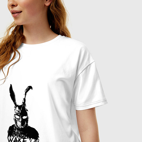 Женская футболка оверсайз Wake Up 28:06:42:12 / Белый – фото 3