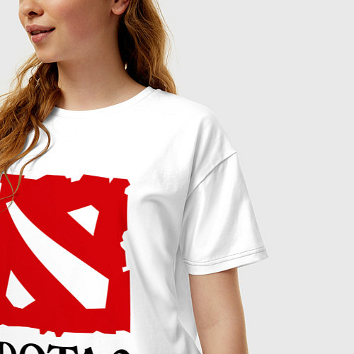 Женская футболка оверсайз Dota 2: Logo / Белый – фото 3