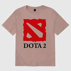 Футболка оверсайз женская Dota 2: Logo, цвет: пыльно-розовый