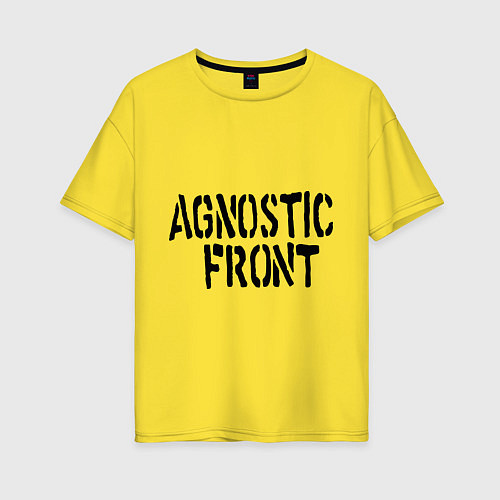 Женская футболка оверсайз Agnostic front / Желтый – фото 1