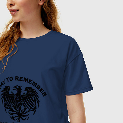Женская футболка оверсайз A day to remember / Тёмно-синий – фото 3