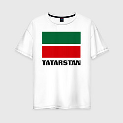 Футболка оверсайз женская Флаг Татарстана, цвет: белый