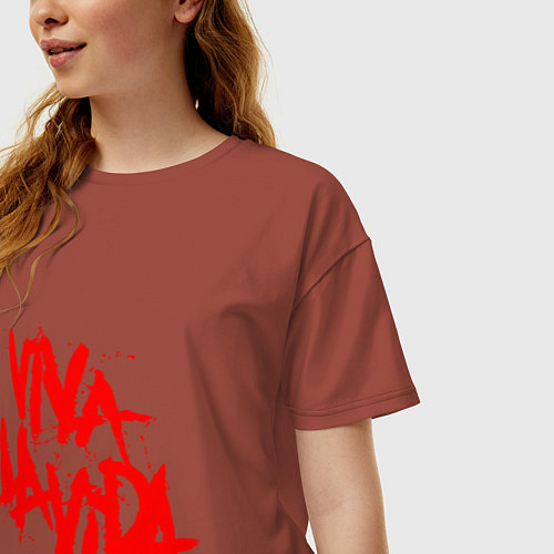 Женская футболка оверсайз Viva La Vida / Кирпичный – фото 3
