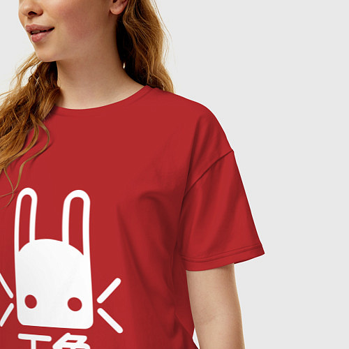Женская футболка оверсайз Destiny Rabbit / Красный – фото 3