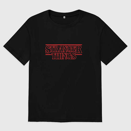 Женская футболка оверсайз Stranger Things / Черный – фото 1